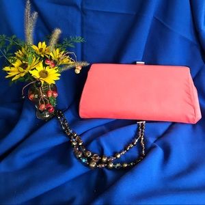 Vintage coral fabric convertible bag